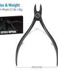 Half Jaw Cuticle Clippers For Pro Grade Nail Care Stainless Steel Cuticle Cutters With Double Spring, Size 11cm