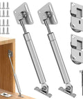 Drop Down Gas Struts Two Pack For Cabinets And Desk Doors 90 Degree Hinge With Quiet Soft Close 100N Gas Springs Silver Finish