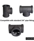 Three Quarter Inch Malleable Iron Tee Fitting For DIY Industrial Shelving And Furniture Decor, Rust Resistant Finish