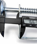 Heavy Duty 4 Inch Spring Loaded Gate Caster Wheel Automatic Height Adjustment 250 Lb Capacity measurement display with calipers