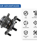 512256 Rear Wheel Bearing Hub Assembly for Acura CSX 2006 2010 and Honda Civic Ex Si 2006 2011 5 Lug Wheel Hub. Visible features include steel material, 5-lug setup.