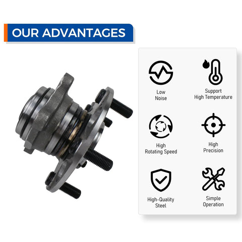 512256 Rear Wheel Bearing Hub Assembly for Acura CSX 2006 2010 and Honda Civic Ex Si 2006 2011 5 Lug Wheel Hub. Visible features include steel material, 5-lug setup.