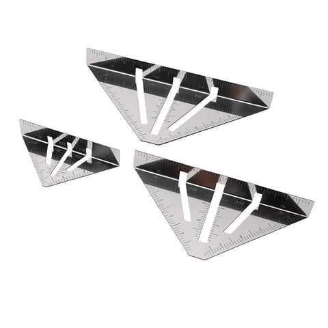 Stainless Steel Miter Square Ruler Set Of 3 Heavy Duty Pro Grade Multi Angle Measuring Tool With 45 90 And Twenty Two And A Half Degree Angles