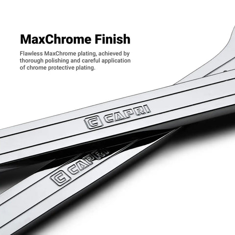 Ultra Thin 10 Mm X 11 Mm Open End Wrench With 15 Degree Angled Head Capri Tools Premium Forged Steel close-up view