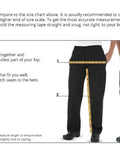 How to measure for Slip Into These Black Chef Jogger Pants Five Pocket Stretch Kitchen Uniform Drawstring Elastic Waist Cotton Blend Restaurant Cook Workwear Built For The Kitchen Hustle.