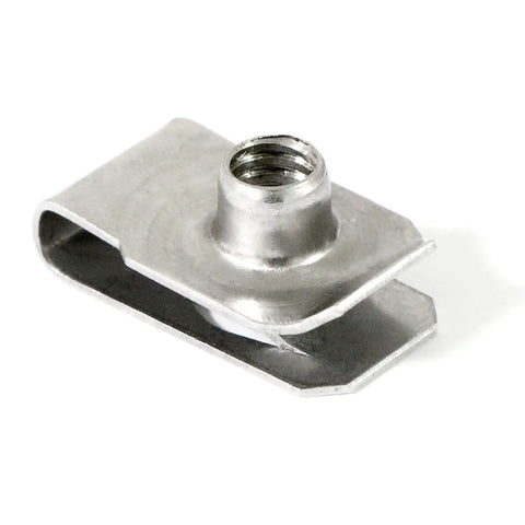 Forty Pack Quarter Inch By Twenty Thread Stainless Steel U Nuts Clip On Panel Mounting Hardware, solid metal clip for auto repairs.