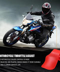 Heavy Duty Motorcycle Cruise Control Throttle Assist Grip For 7/8 Inch Bars Universal Accelerator Pad Non Slip Rocker Switch Sweet Cruisin Setup Ridin Ready Durable Red on motorcycle with visible grip.