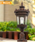 Outdoor Post Light With Pier Mount, Old School Vintage Style Yard Lamp, 60W E26 Post Lantern In Aged Bronze Finish, IP44