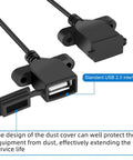 Right Angle USB Type-C DC-DC Buck Converter From 24V Or 12V To 5V Output 3A 15W Power Module With Dual USB Connector 10-32V Input Ideal For Automotive Marine And Industrial Projects showing dust cover