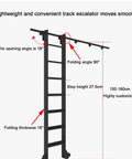 Diagram of Sliding Barn Door Kit With Ladder Rail System showcasing measurements and angles