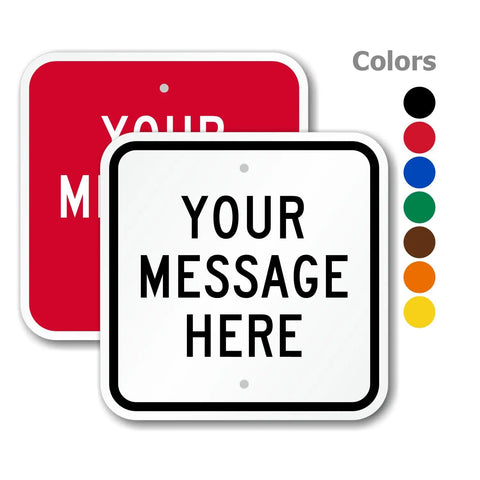 Dang Tough Custom Square Metal Sign 12 Inch Rustproof Aluminum Outdoor Decor With Pre Drilled Mounting Holes Weather Resistant Heavy Duty House Number Plaques For Front Door, featuring red and white customizable signs.