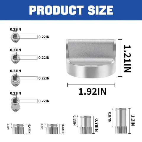 Diagram showing dimensions of Whirlpool Compatible Gas Cooktop Knob Replacements 5 Pack Durable ABS And Steel With Center Reinforcement No Fuss Fit Easy Install For Whirlpool Range Models Replaces WPW10646805 WPW10594481 W10698166.