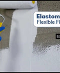 Applying Hardcore White Basement Sealer For Concrete And Masonry Walls Block Ten Psi Negative Hydrostatic Pressure with a roller.