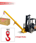 Heavy Duty Forklift Jib Boom Crane Attachment With Extendable Telescopic Boom Arm And Adjustable Tilt for two ton lifting.