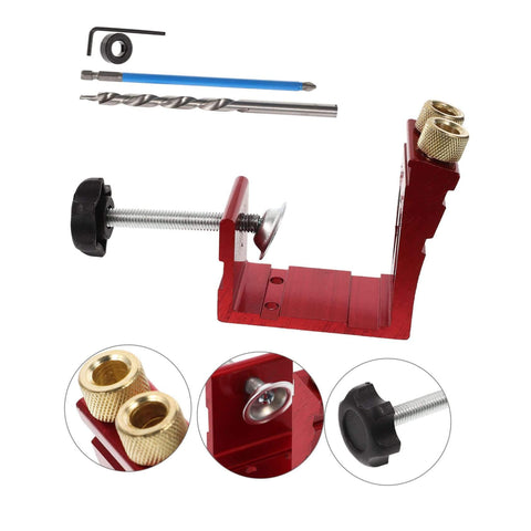 Pocket Hole Jig For Woodworking With Quick Clamp And Drilling Locator Guide Rail, Accurate Punching With 15 Degree Inclined Holes