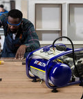 Pro Level 2 Gallon Air Compressor With 3/4 Hp Oil Free Pump And Whisper Quiet Under 60 Db Run handling fast tire inflation and nailing.