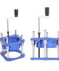 Shop Tough Adjustable Router Lift Base System Kit Aluminum Alloy features blue aluminum construction and height adjustment levers.