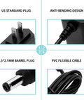 24V DC Power Adapter 1A 24W Universal Switching AC 100 to 240V Input with 5.5x2.1mm plug options and flexible cable
