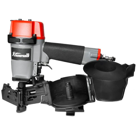 Coil Siding And Roofing Nailer For DIY Pros - Pro Grade Pneumatic 16-Degree Nail Gun with open magazine for 7/8 to 1-3/4 inch nails
