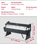 24 Inch Box And Pan Brake Metal Bender 0 To 130 Degree Sheet Metal Tool Portable Bend Press for 20 Gauge Steel and 14 Gauge Aluminum