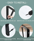 12 Pack Heavy Duty L Shaped Shelf Brackets installation guide with steps for drilling and screwing, suitable for 12-16 inch deep shelves.