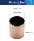 Badass Durability Sleeve Bearing 40Mm Bore X 44Mm Outside Diameter X 50Mm Length Oilless Copper Bushing product size dimensions.