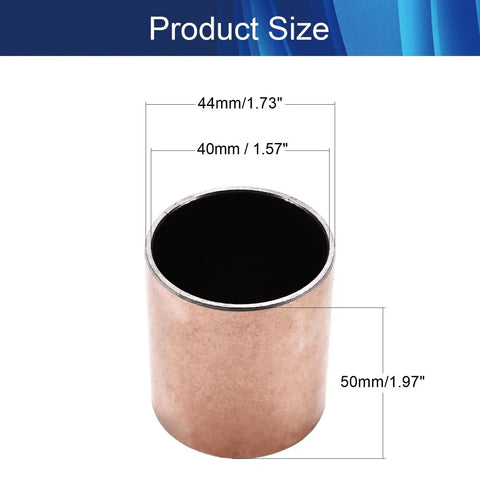Badass Durability Sleeve Bearing 40Mm Bore X 44Mm Outside Diameter X 50Mm Length Oilless Copper Bushing product size dimensions.
