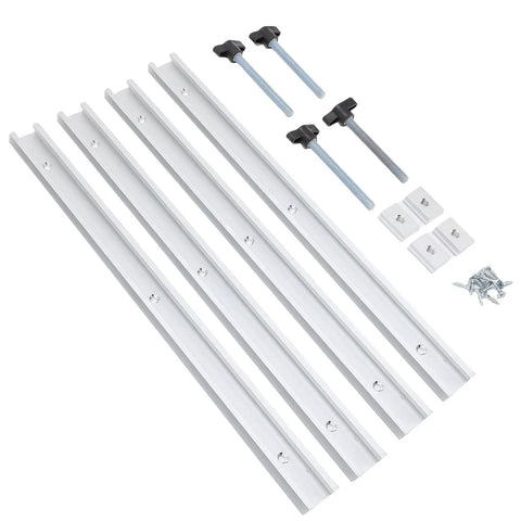 Woodworking T Track And Slider Kit Pro Grade Aluminum Miter Track Jig With Four Sliders Four Screw Rods And Twelve Screws Scratch Proof