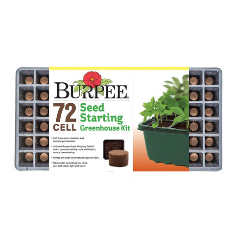 Indoor Seed Starting Kit With Dome Greenhouse For Herbs, Veggies And Flowers, Includes Two 36 Cell Trays, Water Reservoir, 72 Coir Pellets
