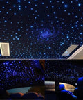 Ceiling view of Upgraded Car And Home Fiber Optic Star Ceiling Kit With Lit Twinkle And Music Effects, RGBW Color Changing Lights, 450 Strands