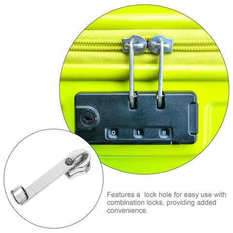 Double Layer Explosion Proof Zipper Pull Replacement Tabs With Lock Hole For Suitcase Luggage Repair on yellow suitcase lock