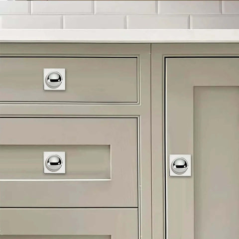 Heavy Duty One And A Half Inch Cabinet Knobs With Back Plate Polished Nickel Finish Two Pack Ergonomic Grip For Dressers And Kitchen Cabinets