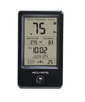 Wireless Rain Gauge With Self Emptying Collector Indoor Display Rainfall History By Day Week Month Audible Alerts When Your Set Total Is Reached And Current Date And Time For Outdoor Yard Monitoring showing digital rain data, date, and time.