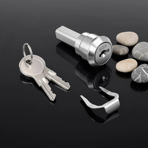 Stainless Steel Cabinet Lock Kit With 180 Degree Rotation Drawer Linkage Lock Unlock Cylinder Includes 2 Keys And Fastening Tab
