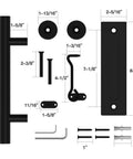 Black 12 Inch Barn Door Handle With Latch And Adjustable Floor Guide Kit For Tough As Nails Sliding Doors Flat Bottom Design