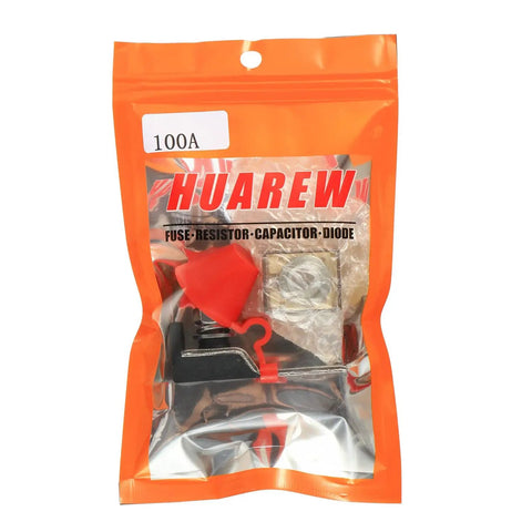100 Amp MRBF Terminal Block Fuse Holder With Single Stud 5/16 Inch M8 Waterproof Dustproof Battery Fuse Block for Vehicles and Boats Up To 58V DC Heavy Duty High Current Safety Accessory in orange package