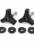 Heavy Duty 2-Pack Lawn Mower Handle Kit Featuring Premium Zinc Plated Bolts And Durable Triangle Handles With Extra Gaskets For A Snug Fit, Rust Free Finish, And Smooth Operation On All Tractors Keeps Your Ride Running Crisp. black triangle mower handle kit with zinc bolts and four gaskets