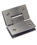 Heavy Duty Stainless Steel Pivot Hinges Bring A Slick 135 Degree Swing Easy Install For 8 To 12 Millimeter Glass Doors - Close-up view.