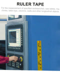 No Sweat Self Adhesive Measuring Ruler Tape 2 Pack on a machine showing clear metric scale for accurate measurements.