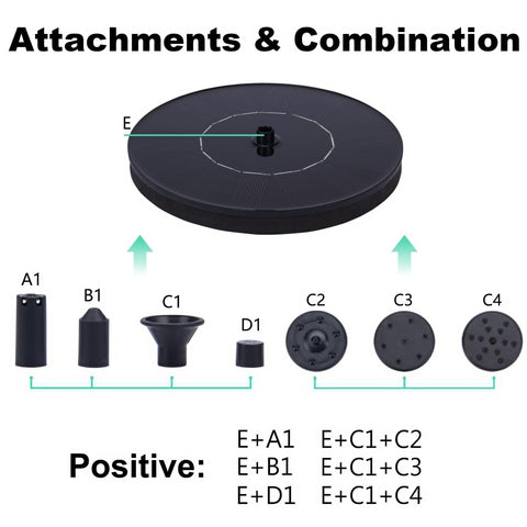 Floating Solar Fountain For Bird Bath And Outdoor Ponds, Sun Powered Water Pump With Attachments For Garden Use.
