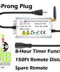 Outdoor Dimmer For String Lights 1500W With IP67 Waterproof, 150ft Range, Timer Control, 3 Prong Outlet, Wireless RF Remote