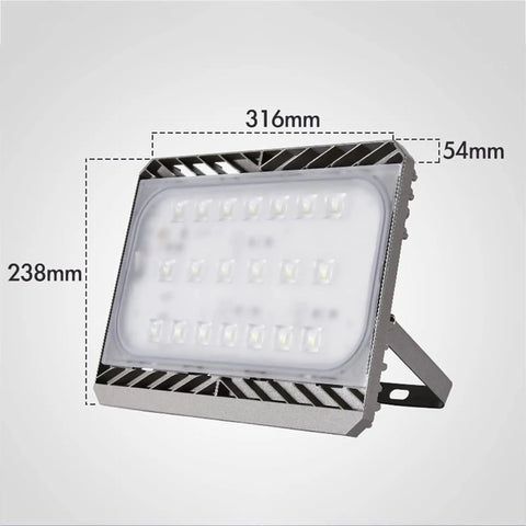 JUDYSSY Led Floodlight Outdoor Super Bright, 316mm x 238mm LED security light with flexible installation bracket.