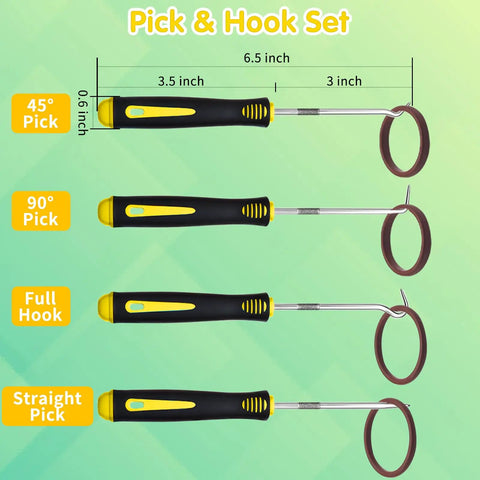 Pick and hook set for Heavy Duty High Temp Viton O Ring Kit Pro Grade 396Pcs Metric Seals Set In 30 Sizes Brown FKM 75A Durometer