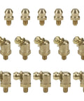 Pro Grade Metric Brass Grease Nipple Assortment Kit 15 Pieces M4 Straight 45 Degree 90 Degree Angled Zerk Fittings