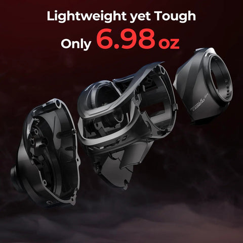 Exploded view of Royale Legend Glory Baitcasting Reel With 8.0 To 1 Gear Ratio Right Handed showing lightweight parts, 6.98 oz.