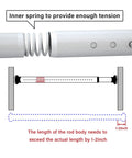 Two Pack Sliding Glass Door Security Bar Adjustable White Extends 27 To 43 Inches showing inner spring mechanism with tension.