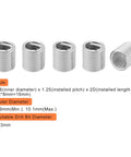 Stainless Steel M8 Helicoil Threaded Inserts Kit, 1.25 Pitch, 2D Length, 100 Pieces, Heavy Duty Thread Repair For Aluminum And Magnesium