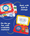 Jumbo Spiral Gear Art Kit for Kids 3 And Up - drawing case with gears and washable markers for creative projects