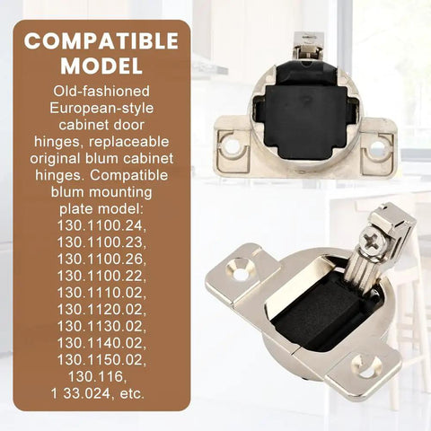 8 Pack Cabinet Hinge Replacement Kit For 30.310-11.02, compatible models shown, 110 Degree Screw On Compact 33 view