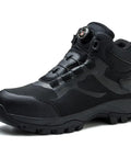 Titan Black Steel Toe Work Boots With Kevlar Puncture Proof Midsole And Cushioned Insoles, size Women 11.5 Men 10 EU 44, side view